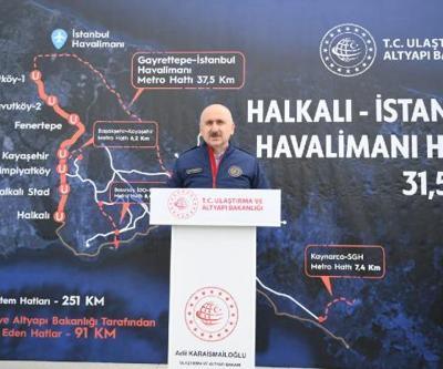 Karaismailoğlu Halkalı-İstanbul Havalimanı metro hattı şantiyesini inceledi