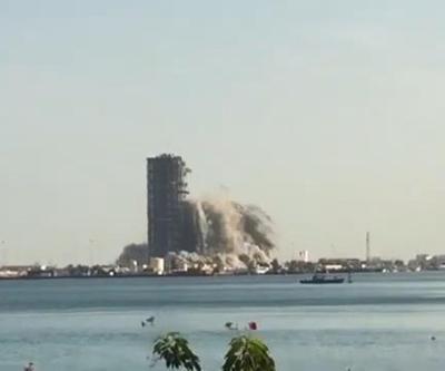 Abu Dabi’deki 144 katlı gökdelen böyle yıkıldı | Video