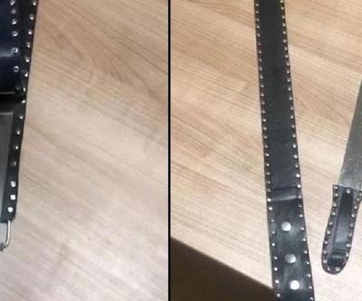 Şüphelinin üzerinden kemer görünümlü döner bıçağı çıktı