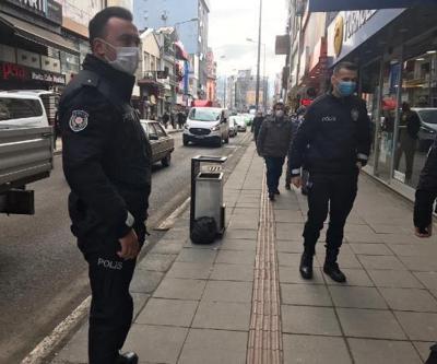 Fünye ile patlatılan poşetten çöp çıktı