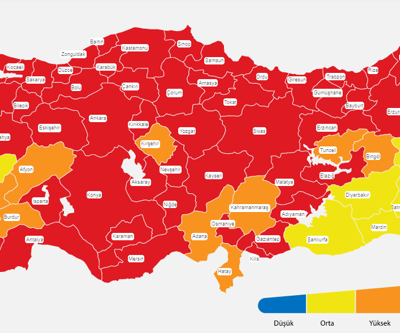 İl il koronavirüs risk haritası 31 Mart 2021 İllerin renk kodu haritası değişti mi Haftalık koronavirüs vaka sayıları artan, azalan iller