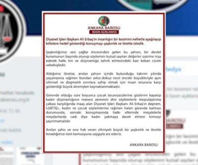 Ankara Barosuna kovuşturma talebi