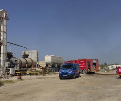 Zift yapım tesisinde yangın; 60 ton katkı maddesi yandı