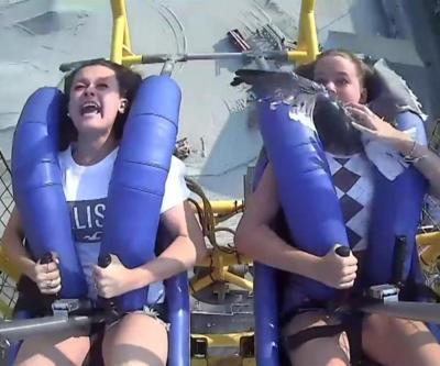 Lunaparkta yüzüne martı çarptı