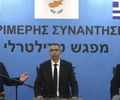 İsrail, Yunanistan ve GKRY dışişleri bakanları üçlü zirvede bir araya geldi