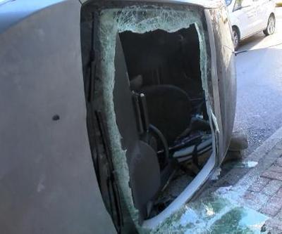 Sarıyerde devrilen otomobilin sürücüsü hafif yaralandı
