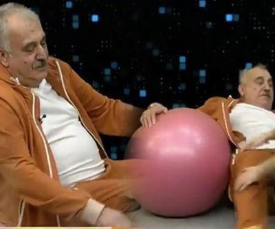 Faik Öztürk canlı yayında pilates yapmaya çalıştı