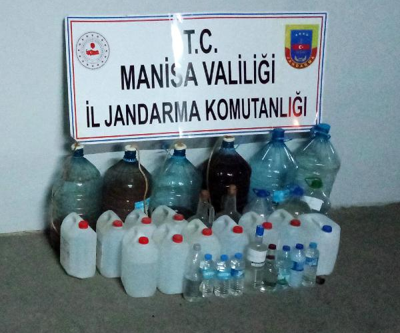 Manisada 160 litre sahte içki ele geçirildi