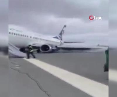 Yolcu uçağı pistten çıktı