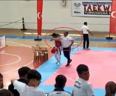 Antrenörden elenen sporcusuna tokat kamerada