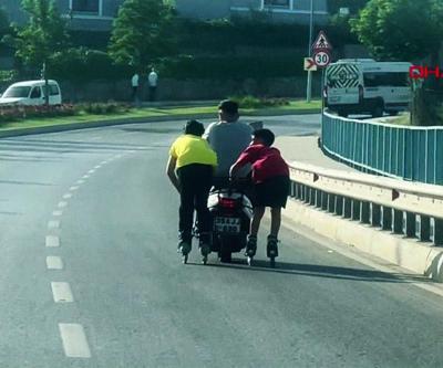 Pendik’te patenlilerin tehlikeli yolculuğu