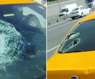 TEMde kaza sonrası taksiyi parçaladılar