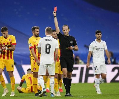 Toni Kroos kariyerinde ilk kez kırmızı kart gördü