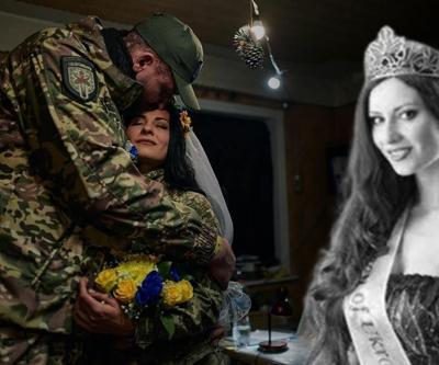 Ukrayna güzellik kraliçesi cephede evlendi