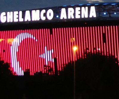 Gentin stadı Türk Bayrağı ile aydınlatıldı