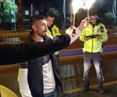 Uygulama yapan polislere ‘pastalı’ süpriz