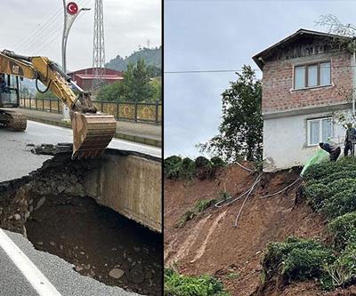 Doğu Karadenizde sağanak felç etti: Dereler taştı, heyelanlar oluştu