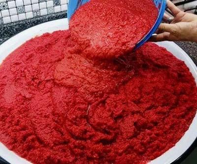 Evde salça nasıl yapılır Kış hazırlığı yapan kadınların salça mesaisi başladı