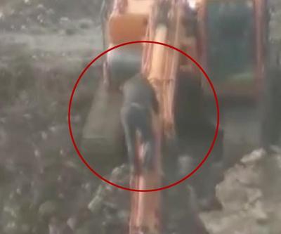 Kepçe operatörü böyle kurtarıldı