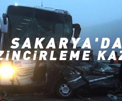 Sakaryada zincirleme kaza... Kazanın nedeni yoğun sis