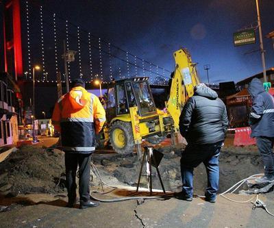 Ortaköyde ana isale hattı patladı, trafik felç oldu