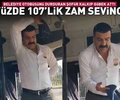 Yüzde 107lik zam sevinci Belediye otobüsünü durduran şoför, göbek attı