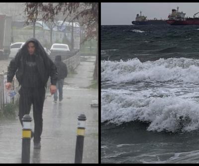 İstanbul’u fırtına vurdu: Bir yanda dolu, diğer yanda dev dalgalar