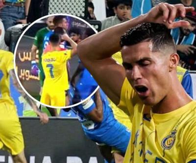 Cristiano Ronaldo herkesi şoke etti Hakeme yumruk kaldırdı...
