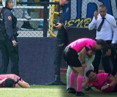 Yaralanan yardımcı hakem maça devam etti
