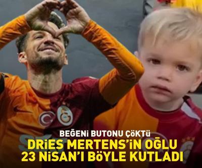 Galatasarayın yıldızı Dries Mertensin oğlu 23 Nisanı böyle kutladı Beğeni butonu çöktü