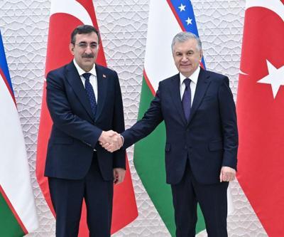 Cumhurbaşkanı Yardımcısı Yılmaz, Özbekistan Cumhurbaşkanı Mirziyoyev ile görüştü