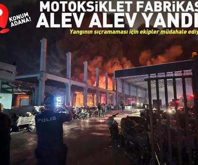 Adanada motosiklet fabrikasında yangın