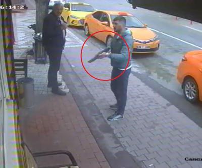 Ankarada dehşet anları Taksi durağına pompalı tüfekle saldırı kamerada...