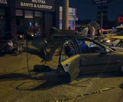 Feci kaza kamerada Otomobil ikiye bölündü: 1 ölü