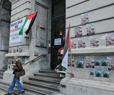 Belçika’daki Liege Üniversitesi’nde Gazze’ye destek gösterisi