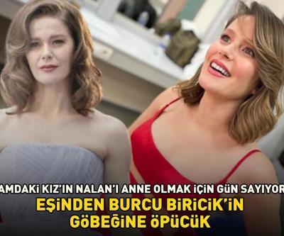 Camdaki Kızın Nalanıydı Eşinden, anne olmak için gün sayan Burcu Biricikin göbeğine öpücük