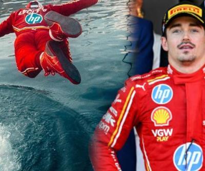 Monaco GPde Charles Leclerc evinde ilk kez kazandı, denize atladı