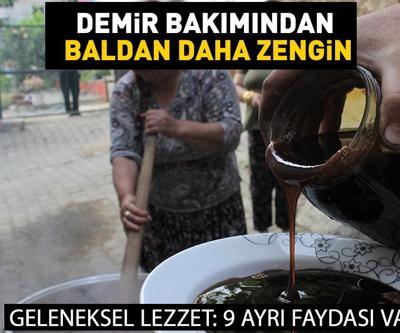 9 ayrı faydası var Demir açısından baldan daha zengin İçinde yok yok: Kalsiyum, demir, potasyum ve magnezyum... Geleneksel lezzet dut pekmezi...