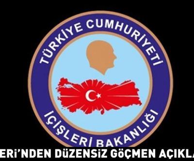 İçişlerinden düzensiz göçmen açıklaması