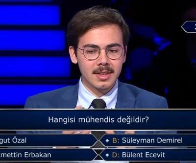 Merak edilen soru: Bülent Ecevit mühendis mi Turgut Özal Hangisi mühendis değildir Kim Milyoner Olmak İster Sorusu: Süleyman Demirel, Necmettin Erbakan mühendis mi