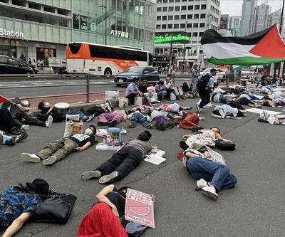 Tokyoda, Filistine destek gösterisi düzenlendi