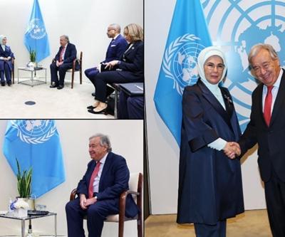 Emine Erdoğan, BM Genel Sekreteri Guterresle görüştü