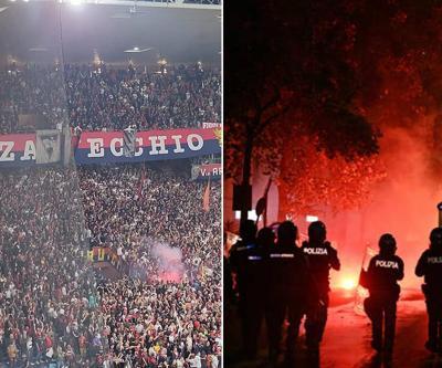 İtalyada Cenova derbisi olaylı geçti 2 kişi gözaltına alındı...