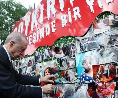 Cumhurbaşkanı Erdoğan, Soykırımın Gölgesinde Geçen Bir Yıl sergisini gezdi