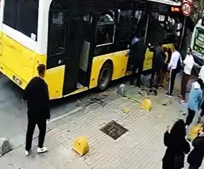 O ANLAR KAMERADA İETT otobüsü ağaca çarptı, 7 kişi yaralandı