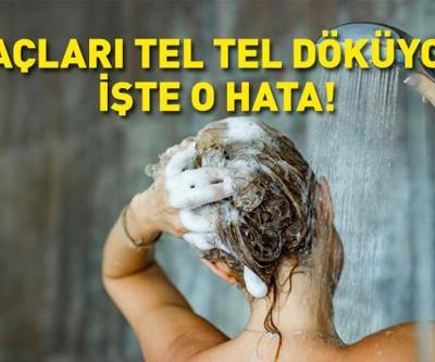 Saçları tel tel döküp kelliğe neden oluyor Saçları bu şekilde sakın şampuanlamayın...