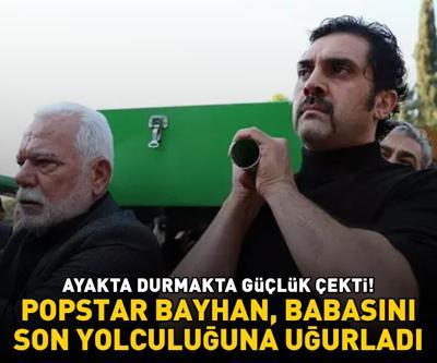 Popstar Bayhan, babası Sabahattin Gürhanı son yolculuğuna uğurladı AYAKTA DURMAKTA GÜÇLÜK ÇEKTİ
