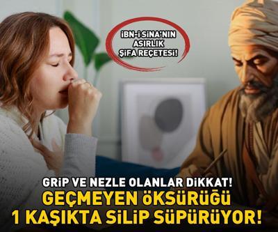 GRİP VE NEZLE OLANLAR DİKKAT İbn-i Sina’nın asırlık şifa reçetesi Geçmeyen öksürüğü silip süpürüyor: Günde 1 kaşık yetiyor