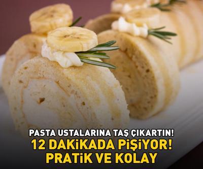 Sadece 12 dakikada pişiyor Yiyen bir tabak daha istiyor İşte pratik ve kolay muzlu rulo pasta tarifi...