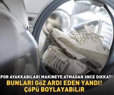 Spor ayakkabıları makineye atmadan önce dikkat Bunları göz ardı eden yandı Çöpü boylayabilir